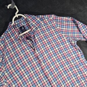 Johnnie-O Button‎ Down Shirt Plaid Checkered Long Sleeve Cotton Casual Large
